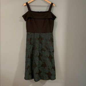 NWT Black and Green off the shoulder floral Midi Dress